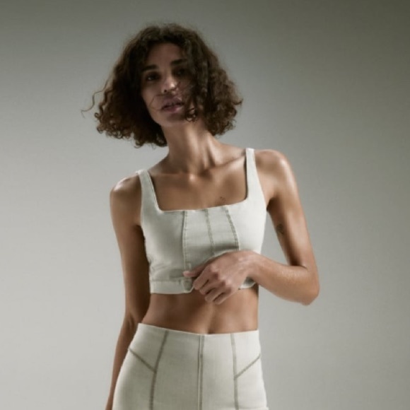 NET ZARA HIGH STRETCH DENIM TOP - Picture 8 of 14